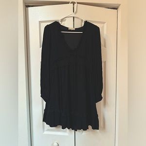 Altar’d State textured black long sleeve dress with v-neck